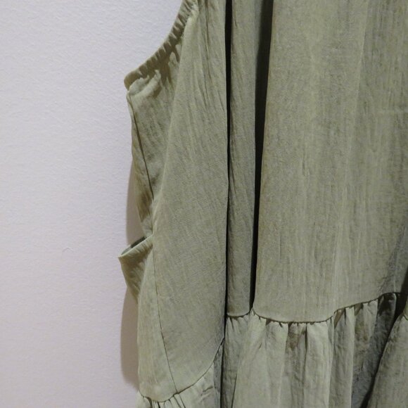 ODDI LOS ANGELES Everlee Apron Pinafore Tiered Maxi Dress in Sage Green 2XL NWT - Picture 13 of 15